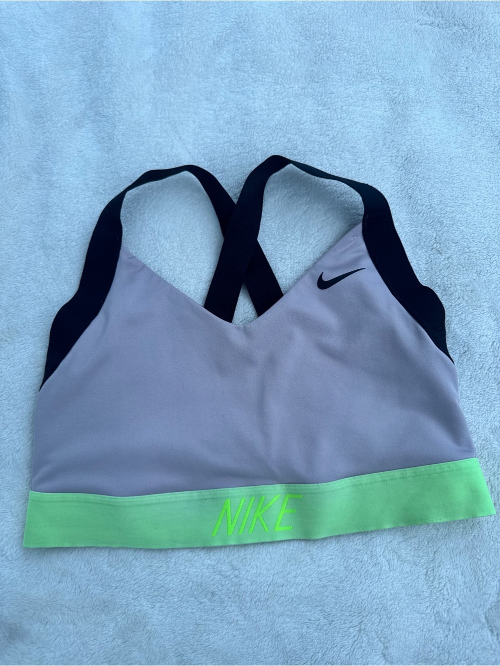 Nike Dri-FIT Colorblock Sports Bra Pink Gray Neon Medium